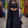 Women's Silk Heavy Embroidery Sequence Work Long Anarkali Kurti With Pant and Dupatta Set